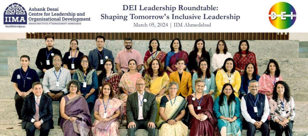 Group photo of delegates at DEI Leadership Roundtable in IIM Ahmedabad